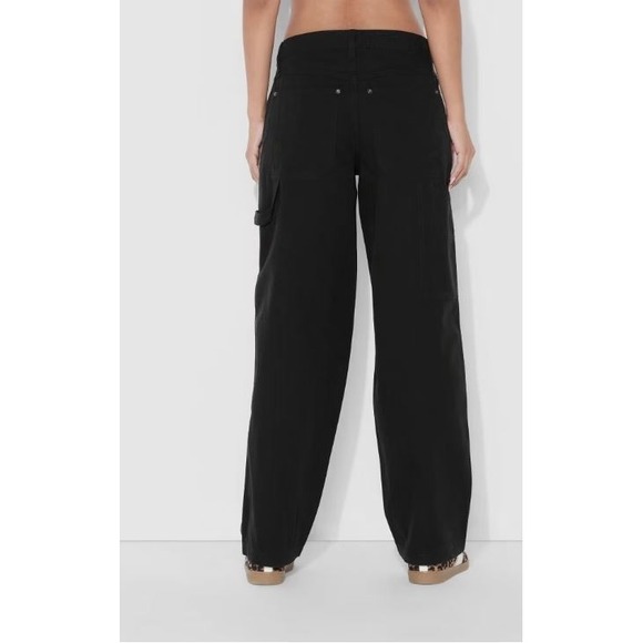 Wild Fable Womens Low Rise Cotton Pocket Relaxed Carpenter Pants in Black Size 6 - Picture 3 of 8